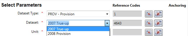 Screen capture showing how to select formula parameters.
